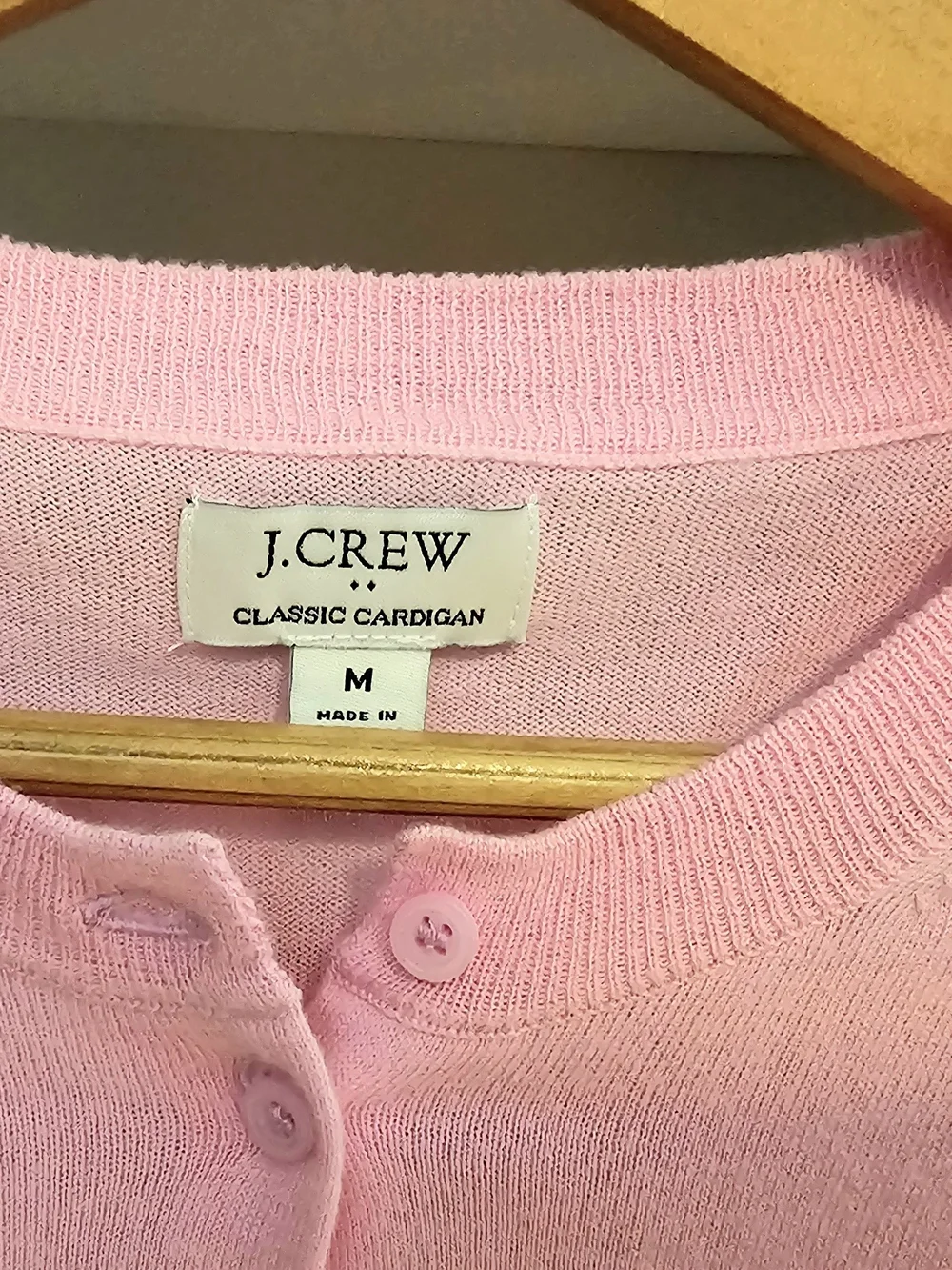 J. Crew Factory Classic Pink Cardigan ~ Medium